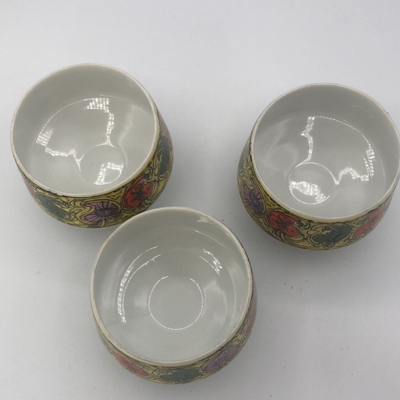 Vintage MCM Nasco Pacesetter Dish Set of 3 JAPAN Avocado green Yellow 1960 - Picture 6 of 6